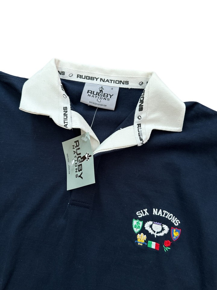 Rugby Nations Six Nations Rugby/Shirt Jersey Men’s Size Small NWTS Navy