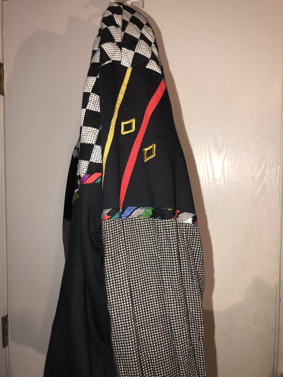 VTG 80's 90's Checkered Black Track Bomber Jacket Top VTG 80's 90's Checkered Black Track Bomber Jacket Top