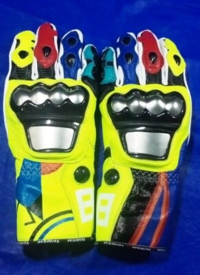 Multicolor Motorcycle Leather Racing Gloves Motorbike Riding Gloves All Sizes