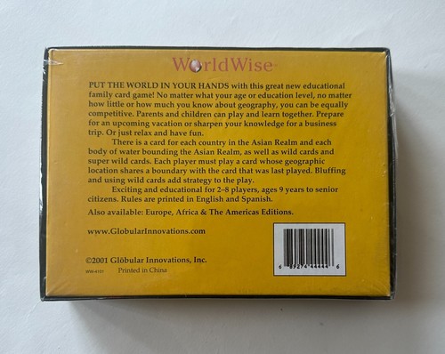 Juego de Cartas Geografía WORLD WISE - Reino Asiático | 2001 Juego Familiar Educativo NUEVO - Imagen 2 de 6
