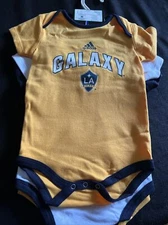 NWT 3 pack of adidas LA GALAXY  One Piece Bodysuits 24M
