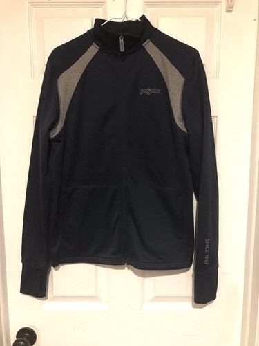 Jansport Women Blue Full Zip Jacket Lightweight Running Track Polyester Sz L - Picture 4 of 7