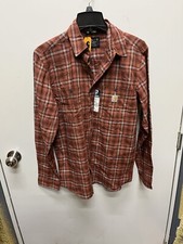 Carhartt Rugged Flex Relaxed Fit Lightweight Long-Sleeve Plaid Red Shirt Small