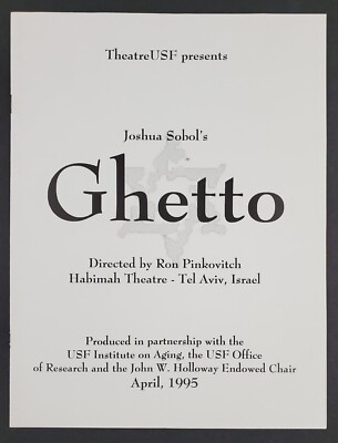 1995 Tampa FL Univ Florida Ghetto Souvenir Program Theatre USF Joshua Sobol Play