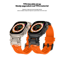 Soft Rubber Watchband for Apple Watch Band Ultra 2 49mm 9 8 7 SE 6 5 4 3 2 Band