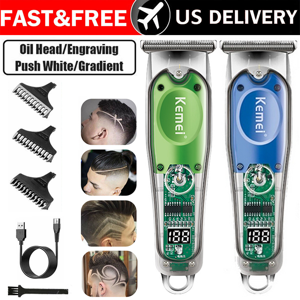 Kemei-323 Zero Gap Hair Clipper Wireless USB Rechargeable Trimmer Set BK