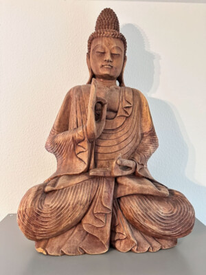 Außergewöhnlich schöne Buddah Statue Holz 81cm hoch Bali NP 460.- 