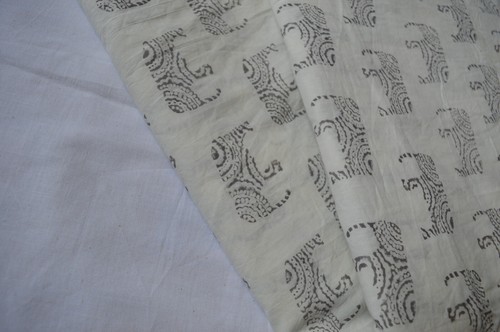 P_1452 Cotton Hand Block Craft Sewing Fabric 10 Yard Elephant Fabric Material - Picture 5 of 9
