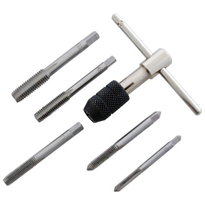 Schwerlast 6-teiliges Gewindebohrer-Bohrfutter-Set T-Griff Handwerkzeug M5 M6 M7 M8 M10 Amtech