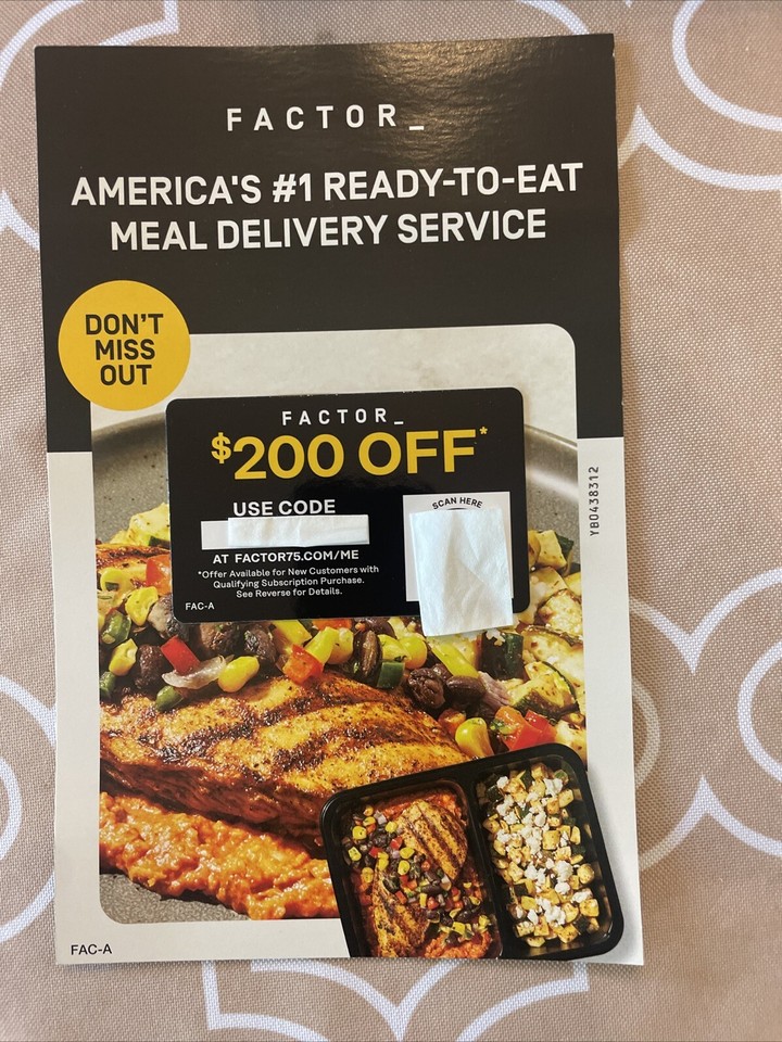 DoorDash/Hello Fresh / Good Chop / Factor_ Discount Cards (Set of 4