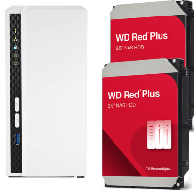 QNAP TS-233 2-Bay NAS + NAS HDD Bundle - 8TB bis 40TB | IronWolf WD Red N300