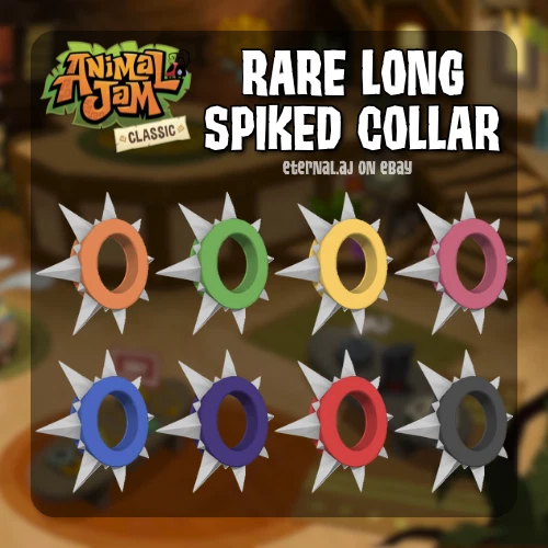 Animal Jam Classic AJC Rare Long Spiked Collar (READ DESCRIPTION)