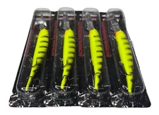 (Lot of 4) Bandit Lures Suspending Minnow, 3/4 oz, 4-5/8", Chartreuse Blk Stripe