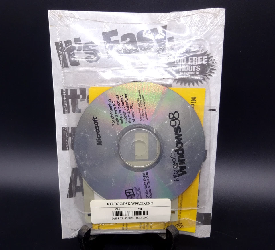 Microsoft Windows 98 Edition 1981 Dell Erste Schritte CD, Diskette, Handbuch VERSIEGELT
