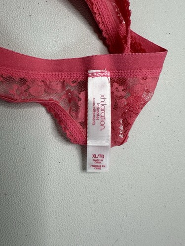 NWT Xhilaration Pink Lace Thong Panties XL (15-17) - Picture 5 of 7