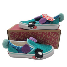 Vans Kids Classic Slip-On Aqua Sky Mermaid Glitter Toddler Size 1 US w/ Box