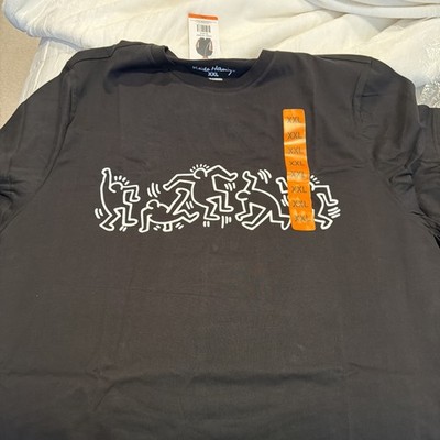 Keith Haring Men's T-Shirt  Graphic Tee  Black Size XXL
