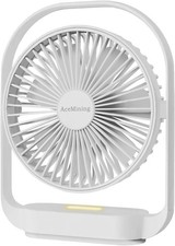 Silent  Cooling 4 Speed USB Fan with Night Light  330 Rotation, Small Table...