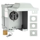 RV/EV 50 Amp 125/250 Volt Power Outlet Box, Waterproof Lockable Enclosed Power P