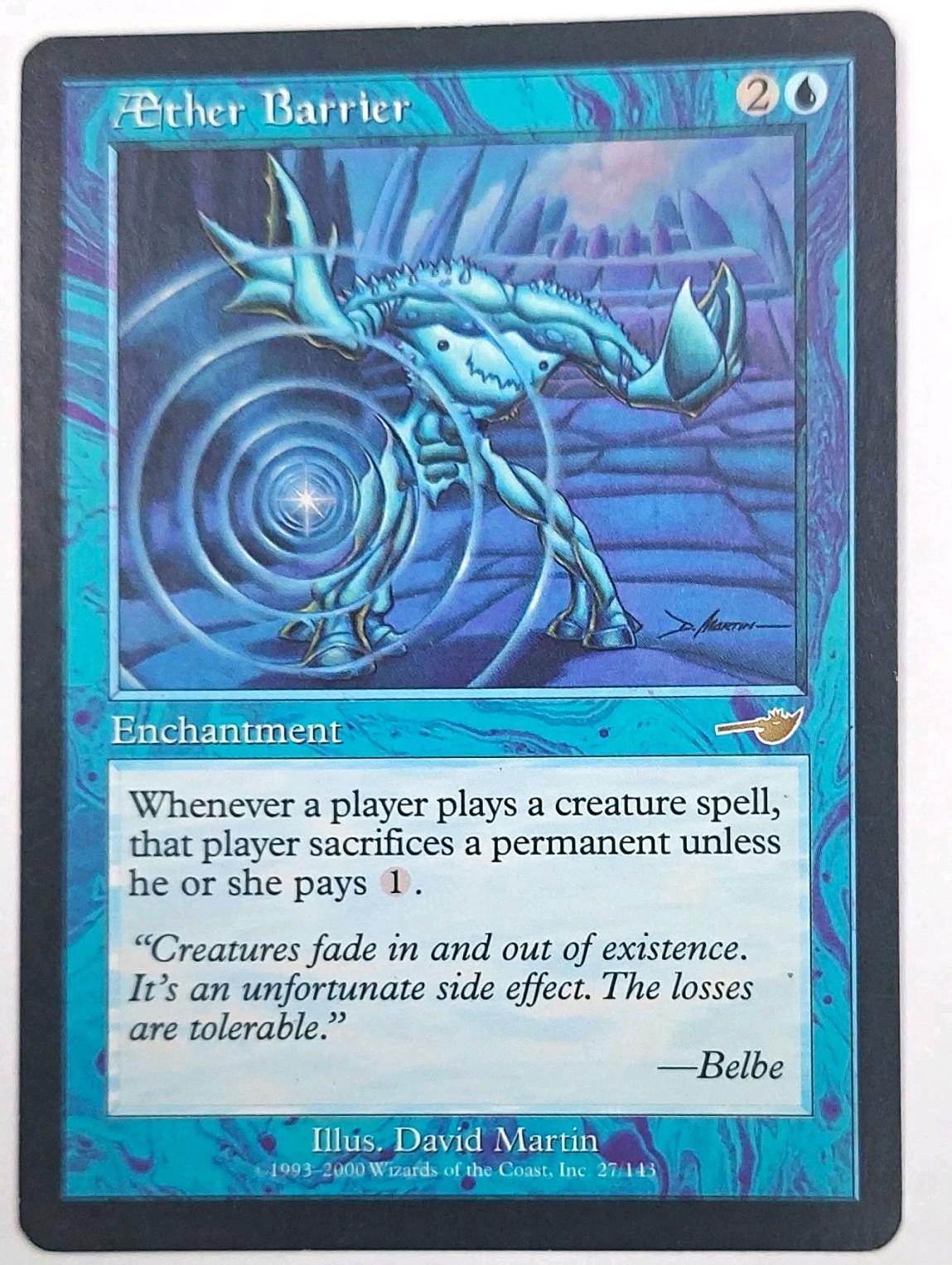 Wizards of the Coast Aether Barrier Nemesis 2000 Blue Uncommon Reg Eng 27/143