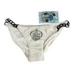 Sinful by Affliction Bikini Bottom Chain Rhinestones Heart Wings White Size M/L