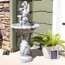 Fairy Flower Solar Water Fountain with Battery Backup - 42 in by Sunnydaze