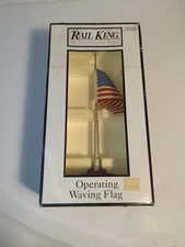 Rail King MTH O Scale Gage Operating Waving Flag American Flag 30-9103 Battery