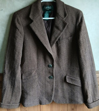 Ralph Lauren Herringbone Cotton Blazer jacket Size 10 Petite