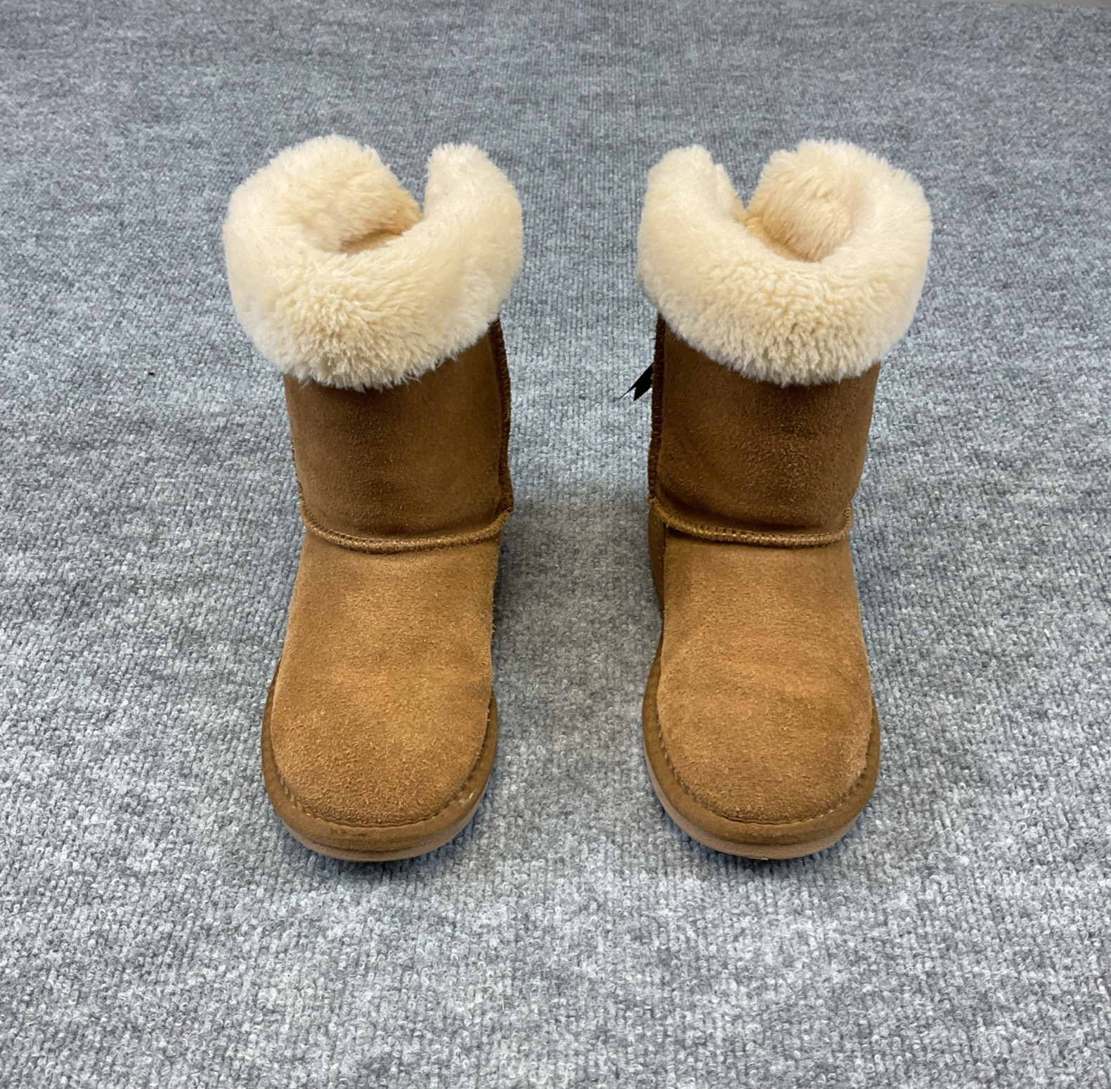 LAMO Suede Faux Fur Back Laced Boots Size 5Y  Color Brown