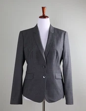 BOSS HUGO BOSS $596 Structured Lined Two Button Blazer Jacket Top Size US 8
