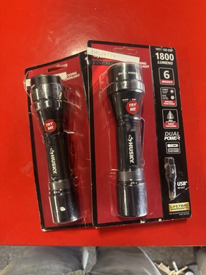#ad HUSKY 1800 Lumens Dual Power LED Rechargeable Tactical Flashlight 1011 102 039 $14.99