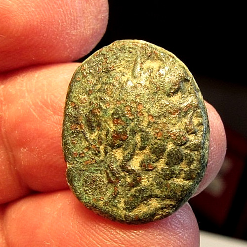 GREEK AE COIN PHYRGIA ADAMEIA 88-40BC.ZEUS AND ARTEMUS  5.87GRAMS