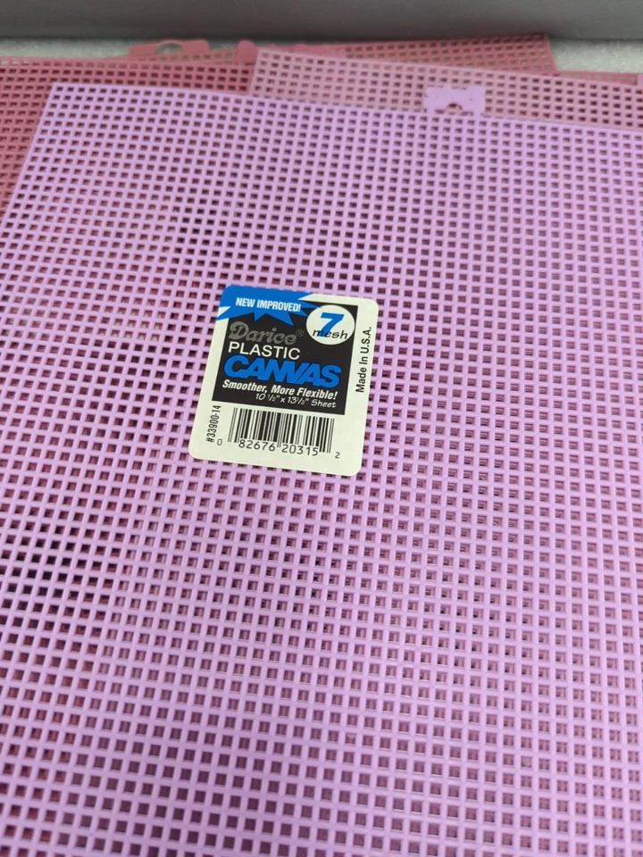 Lot of 5 Plastic Canvas Mesh Sheets Rose Pink by Darice Mesh Size 10.5 X 13.5 - Image 3 of 4