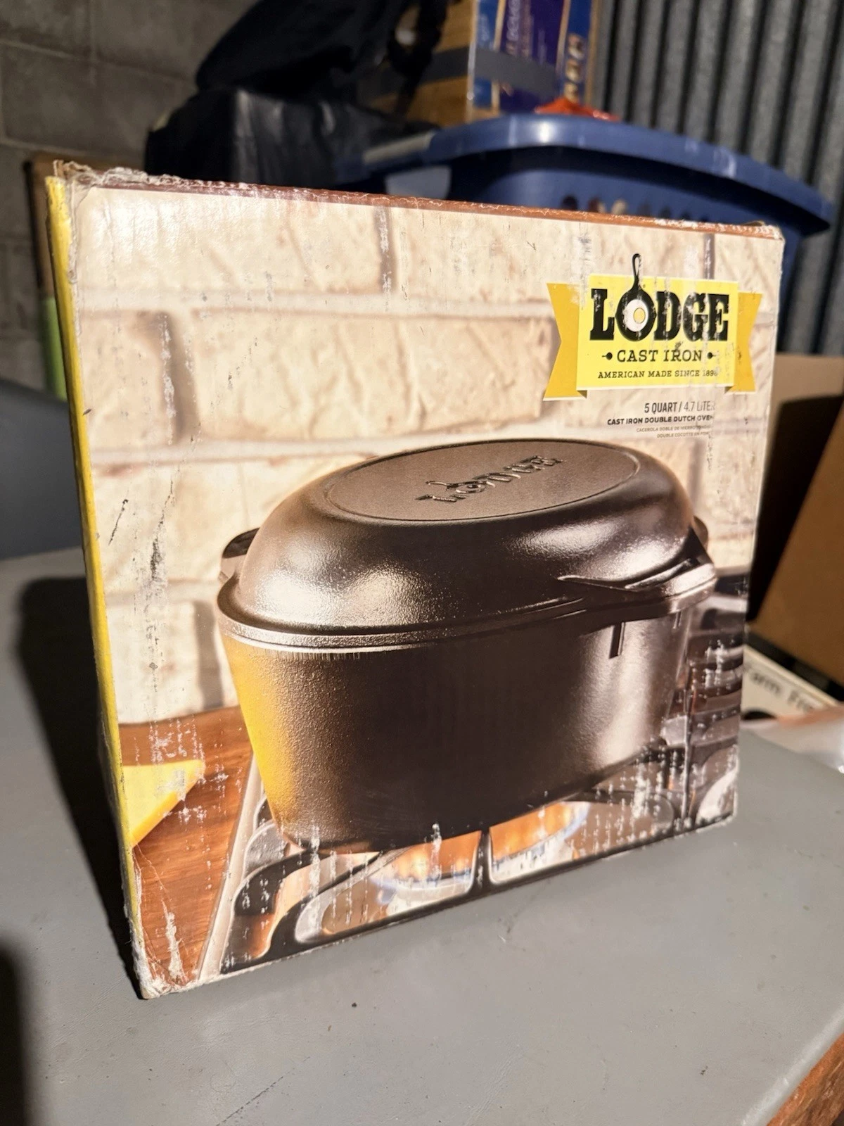 Lodge Cast Iron 5 Qt Double Dutch Oven with Skillet Lid – Pre-Seasoned USA