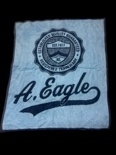 VTG! American Eagle Soft Fuzzy Blanket Throw โ A. Eagle Logo 53x45 USA Made Y2K