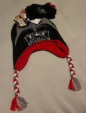 New Disney Star Wars Kids Hat And Glove Set Tassles Beanie Spencer's Black Red
