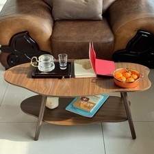 Modern Space-Saving Double-Layer Coffee Table for Living Rooms Easy to Assemble