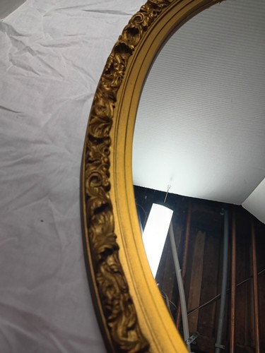Specchio da parete ovale vintage MCM Burwood stile freccette siroco Hollywood Regency (1972) - Foto 7 di 24
