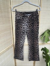 New Collection Leopard Wide Leg Pants Small Denim Style Animal Print NWT