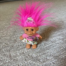 Russ 1 TROLL COLLECTOR 5" Troll Doll Hot Pink Hair Trophy Cup with tiara