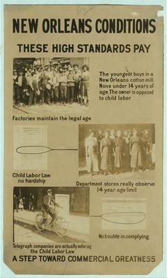 New Orleans LA 1913 1914 Child Labor Exhibit Panel Cotton Mill Stores