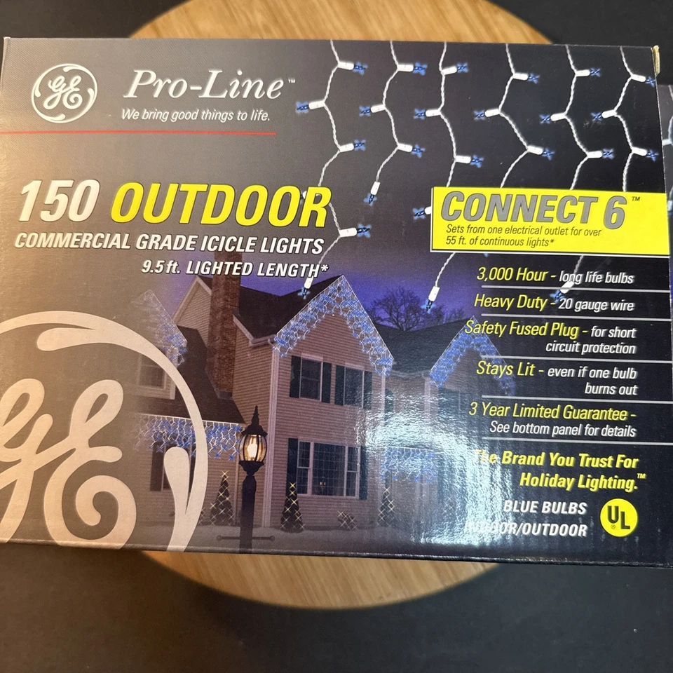 GE pro line 150 commercial grade outdoor icicle lights blue Christmas 3 Boxes - Image 3 of 3