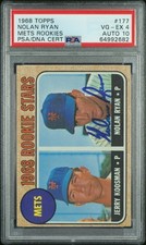 1968 Topps Mets Rookies #177 Mets Rookies PSA 4 Auto 10