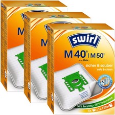 3 Packungen Swirl M 40 | M 50 | 12 Staubsaugerbeutel | für Miele JFM GN, Hoover