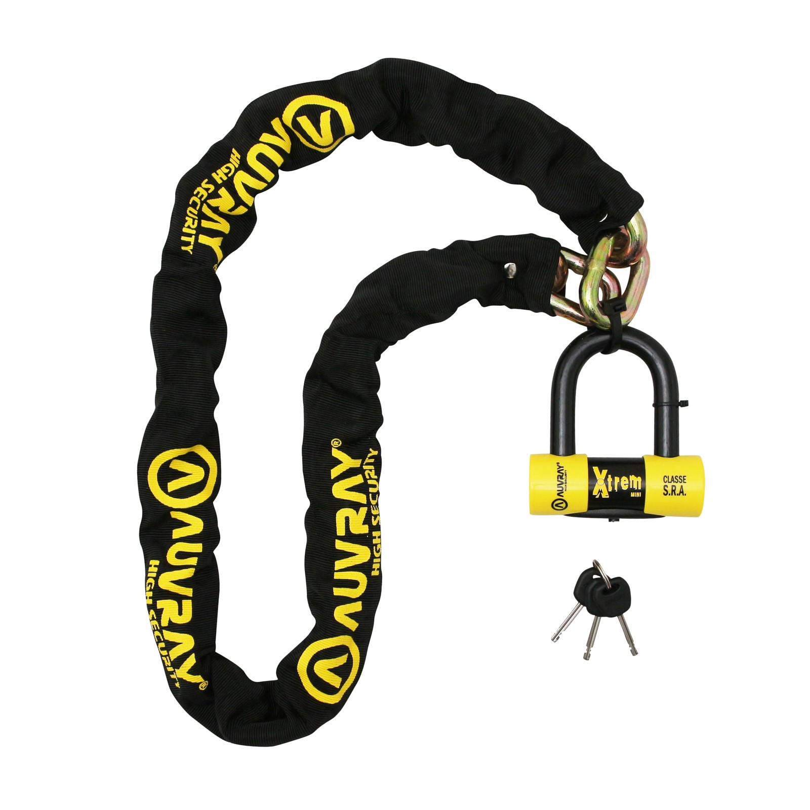 Antivol chaîne Auvray Xtrem 13.5 mm : évitez le vol de votre moto grâce au mini U SRA