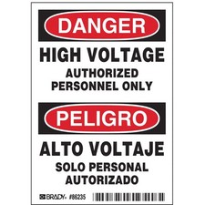 BRADY 86235 Label,5 inx3 1/2 in,Polyester,PK5 4VK48