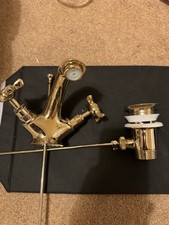 Gold Monobloc Basin Traditional Tap With Pop Up Waste