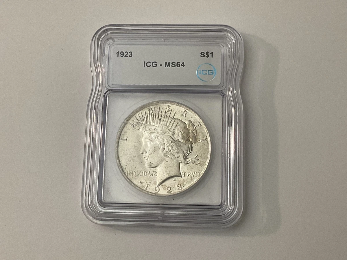 MS 64 Graded 1923 Year ICG Certified Peace Dollars (1921-1935) for