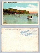 Nyack, NY-New York, Nyack Mountains Hudson River Boats Harbor Vintage Postcard