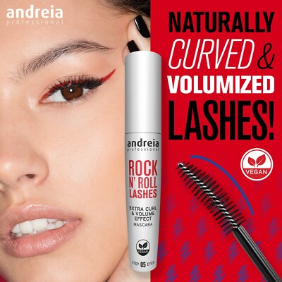 Rock'N'Roll Wimpern, Black Mascara - X-tra Volume & Curve - Vegan - Andreia